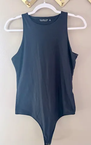 Abercrombie & Fitch Soft A&F Collection High Neck Bodysuit Black Medium thumbnail 1