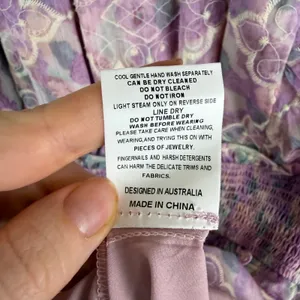 Elliatt Resorts Mini Dress Medium Lilac Multi Floral Embroidered Smocked Cottage thumbnail 11