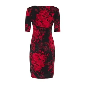 Connected Apparel Women's Elbow Sleeve Printed Sheath Dress Size 4 Petite NWOT thumbnail 7