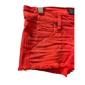 Franky B. NWT Low Rise Red/Pink Denim Jean Shorts Size 26 Cutoff Casual Summer thumbnail 5