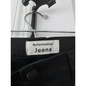Reformation‎ Liza High Straight Jean Black Destroyed Distressed Raw Hem Size 28 thumbnail 4