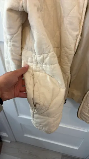 Universal Threads Beige White Jacket Large Zip Up  thumbnail 2