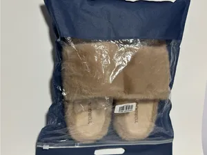 Cozy Faux Fur Slippers — Women’s Size 9.5 - 10 — Khaki/Taupe thumbnail 2