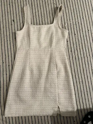 Baby Pink Tweed Dress Square Neck thumbnail 1