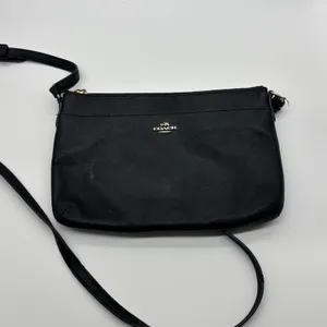 Coach Black Crossgrain Leather Crossbody Bag Gold Hardware Slim Messenger thumbnail 8