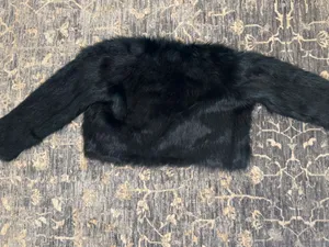 Free People Frankie Faux Fur Jacket Dark Emerald Green Teal Coat Size Medium thumbnail 15