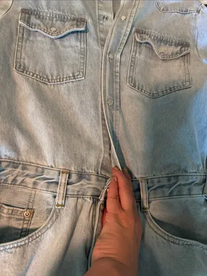 GREY LAB Light Blue Denim Shirt Dress with Chest Pockets thumbnail 4