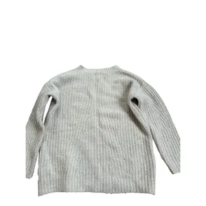 Anthropologie Made in Italy Ribbed Chunky Wool‎ Blend Sweater Cream Mens Medium thumbnail 2