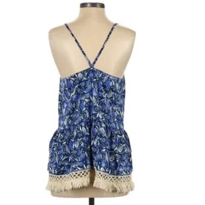 I Madeline Seascape Blue Fringe Sleeveless Top size Large thumbnail 9