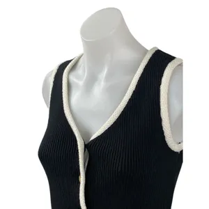 NEW Abercrombie & Fitch Mara Sleeveless Button Down Tank Sweater Vest Top Sz XS thumbnail 2