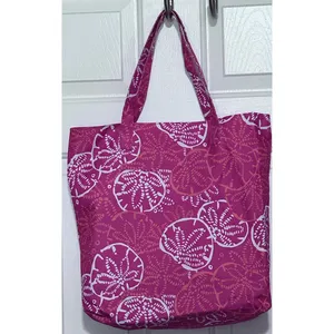 Lilly‎ Pulitzer For Estee Lauder Summer Beach Bag/Tote Pink Orange 14" x 16" thumbnail 2
