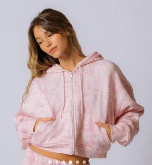Dairy Boy pink camo zip up hoodie Size M thumbnail 1