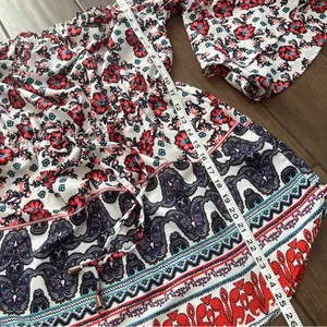 Off the Shoulder Floral Blouse by a Hint of Blush size Medium thumbnail 4