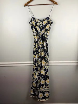 Free people Little Of Your Love Jumpsuit in dark grey floral size medium thumbnail 3