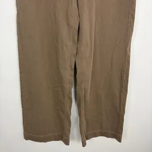 American Eagle Stretch Baggy Wide Leg Cargo Pants Brown High Rise Carpenter 2 thumbnail 3