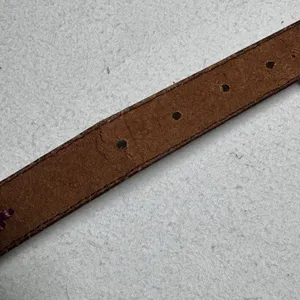 Vintage Genuine English Bridle Bonded Leather Belt Brown Floral Cutout Size‎ M thumbnail 8