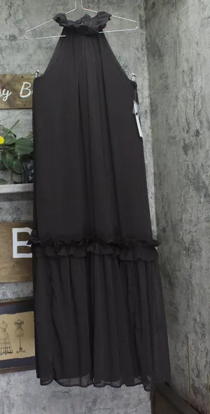 Aqua Womens Woven Lined Halter Maxi Dress IDO14210 Brown XS thumbnail 1