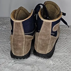 Vasque cowhide VINTAGE Skywalk suede leather gore-tex hiking tan blue boots sz 8 thumbnail 7