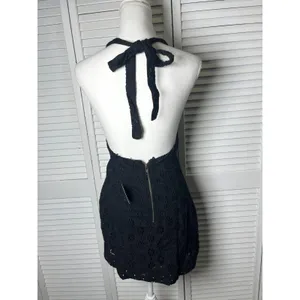Free People Trevi Embroidered Halter 100% Cotton Eyelet Mini Dress Sz XS NWT! thumbnail 6