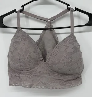 Victoria's Secret Floral Lace Longline Bralette Mauve Purple Size‎ Large L/G thumbnail 1