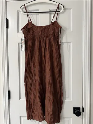 Madden NYC Women's Flyaway Brown Sleeveless Long Front-Slit Tunic Top Size M thumbnail 8