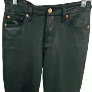 7 For All Mankind Women's Skinny‎ Jeans Size 24 Black Coated thumbnail 2
