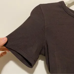 Lululemon Chocolate Brown Ribbed Soft Crop Top size XS/S thumbnail 3