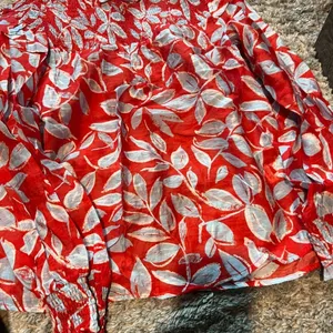 THML medium red floral blouse thumbnail 5