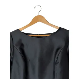 Lotus Grace Dress Women 14 Black Ruffle Bell Sleeve Taffeta Sheath LBD Cocktail thumbnail 4