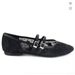 Kenneth Cole Black Mesh Malibu Nites Mary Jane Flats Size 9.5 thumbnail 6