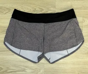 lululemon Speed Up Mid Rise Tall Running Shorts Heathered Gray Black Athleisure thumbnail 1