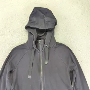 Athleta Triumph Hoodie Black Full Zip Sweatshirt Jacket Thumbholes‎ Size Small thumbnail 3