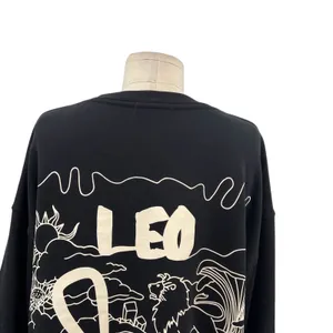 Good American Boyfriend Pullover Sweatshirt Leo Zodiac‎ Sign Black Size 3 Large thumbnail 9
