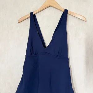 Athleta Women’s Plunge Tankini Top A-C Dress Swimwear in Blue M thumbnail 4