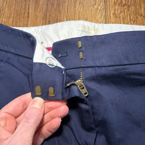 J.Crew Navy Blue White Side Stripe Stretch Cotton Chino Pants Cropped Womens 4‎ thumbnail 11