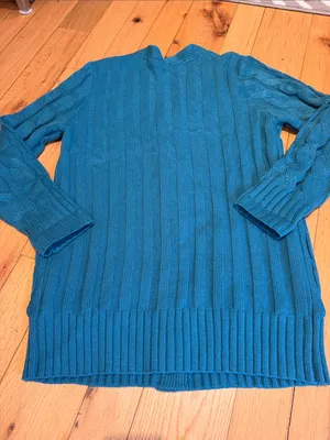 MEROKEETY Button Down Long Cardigan Sweater Size Medium - Dark Teal - C51-046 thumbnail 7