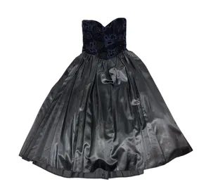 Gunne Sax Jessica McClintock Vintage Strapless Ball Gown Blue, Black 7 thumbnail 1