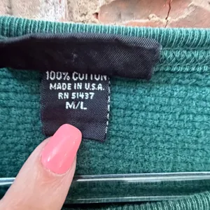 Chic Vintage Teddy Bear Pullover Medium Large M/L 90s Cottagecore Green thumbnail 4