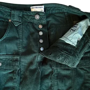 EUC Free People London Calling Moto Corduroy Pants Pine Green Size 29 thumbnail 6