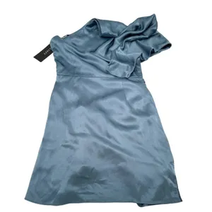 Elliatt Satin One Shoulder Dress Blue Mini Cocktail Party Size Small NWT thumbnail 9