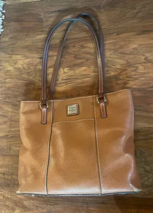 DOONEY & BOURKE Small Pebble Lexington Shopper Tote Purse Bag Caramel Leather thumbnail 1