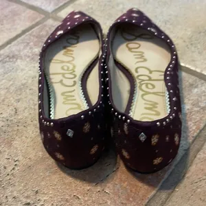 Sam Edelman maroon & gold floral print ballet flat thumbnail 4