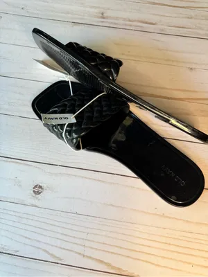 Old Navy Black Braided Slide Mules thumbnail 3