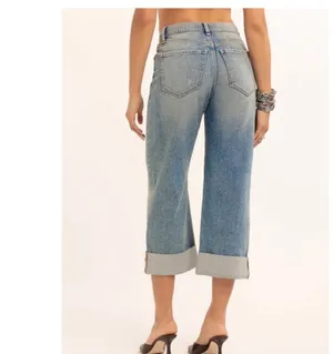 Jessica Simpson wide leg boyfriend pants thumbnail 3
