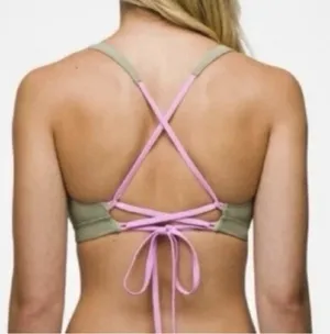 Prana Tulum Top Black Color Block Green Lilac Bikini Summer Pool Vacation Medium thumbnail 5