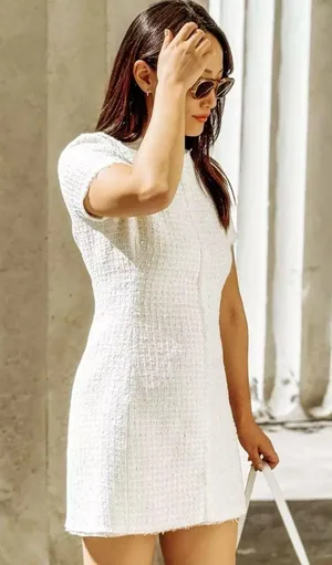 NWT❗️ZARA Elegant White Tweed Short Cutted Dress ZW Collection Mini Ivory Size M thumbnail 5