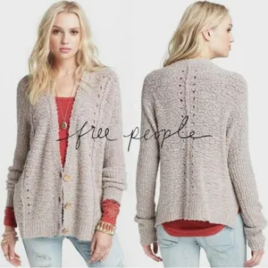 FREE PEOPLE FALL FRIEND CARDI CARDIGAN~OVERSIZED MARLED KNIT SWEATER.Size XS. thumbnail 2