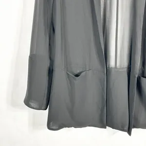 French Connection‎ Size 2 Blazer Jacket Shrug Semi Sheer Black Open Chiffon 1286 thumbnail 7