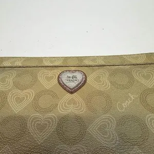 Coach Beige Heart C Coated Canvas Zip Around Wallet thumbnail 2