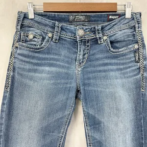 Silver Jeans Aiko Mid Boot Women 27 Low Rise Super Stretch Western Rodeo Country thumbnail 3